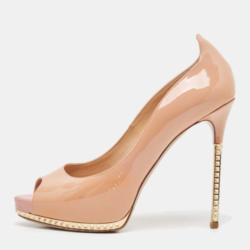 Patent Leather Peep Toe Pumps Size 37 - Valentino - Modalova