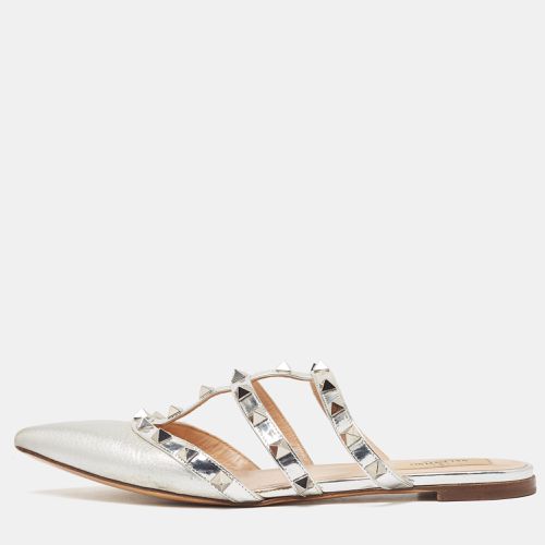 Leather Rockstud Flat Mules Size 37 - Valentino - Modalova