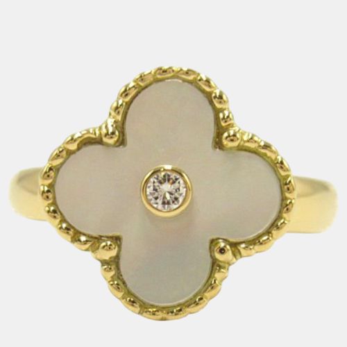 K Gold Diamond Mother of Pearl Vintage Alhambra Ring EU 56 - Van Cleef & Arpels - Modalova