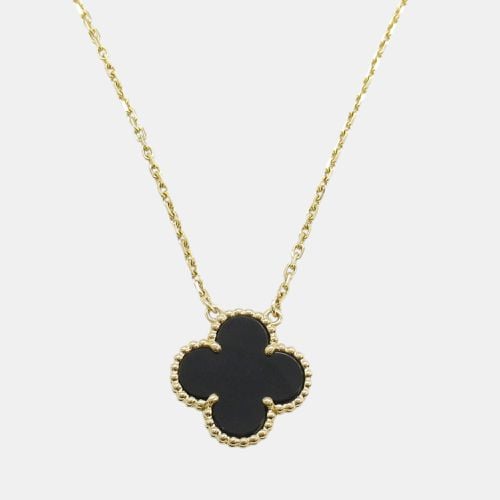 Onyx 18k Gold Vintage Alhambra Necklace Black Metal - Van Cleef & Arpels - Modalova