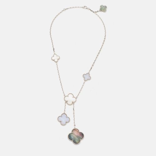 Magic Alhambra Mother of Pearl Chalcedony 18k Gold Necklace - Van Cleef & Arpels - Modalova