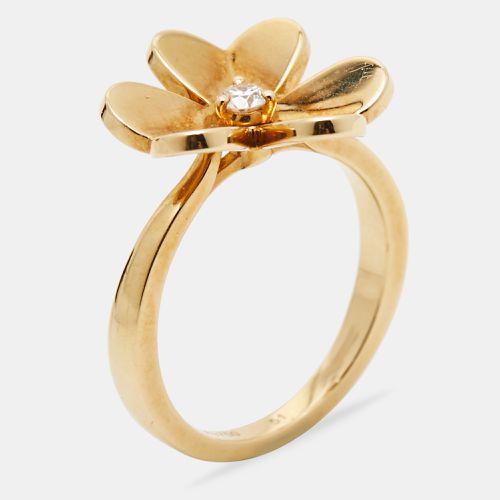 Frivole 1 Flower Diamond 18K Gold Small Model Ring Size 51 - Van Cleef & Arpels - Modalova