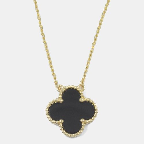 K Yellow Gold Onyx Single Motif Vintage Alhambra Necklace - Van Cleef & Arpels - Modalova
