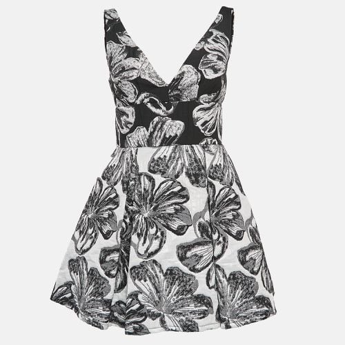 Floral Brocade Pleated Mini Dress S - Vera Wang - Modalova