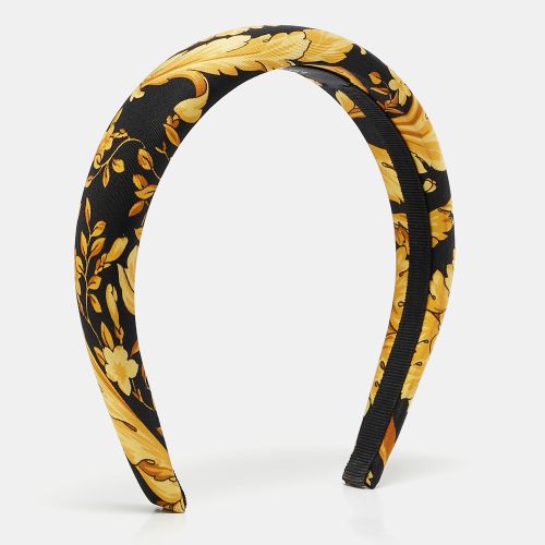 Black Baroque Print Silk Headband - Versace - Modalova