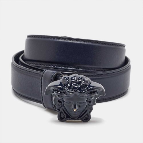 Leather Medusa Buckle Belt 80CM - Versace - Modalova