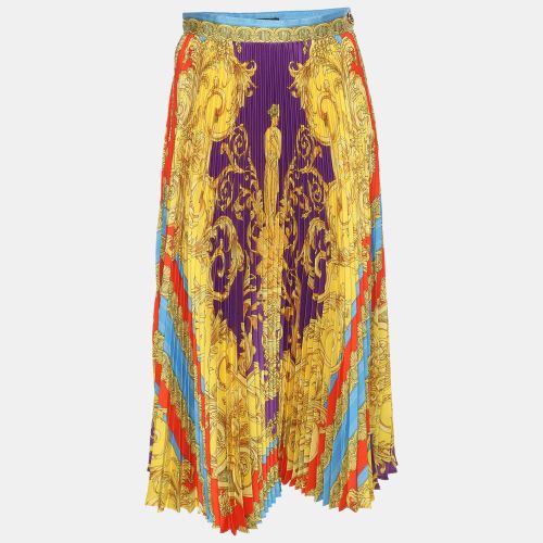 Printed Satin Ruffled Skirt S - Versace - Modalova