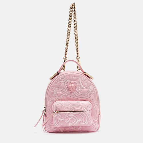 Embroidered Baroque Leather Mini Palazzo Backpack - Versace - Modalova