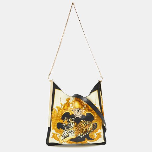 Leather Tiger Printed Medusa Shoulder Bag - Versace - Modalova