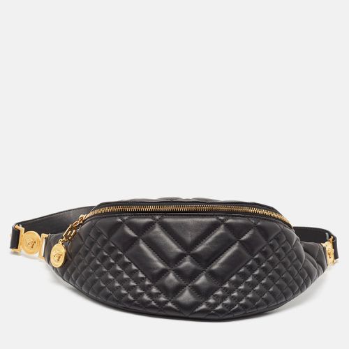 Quilted Leather Medusa Belt Bag - Versace - Modalova