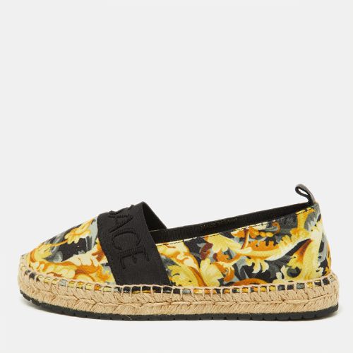 Baroccoo Print Canvas Slip On Espadrille Flats Size 34 - Versace - Modalova