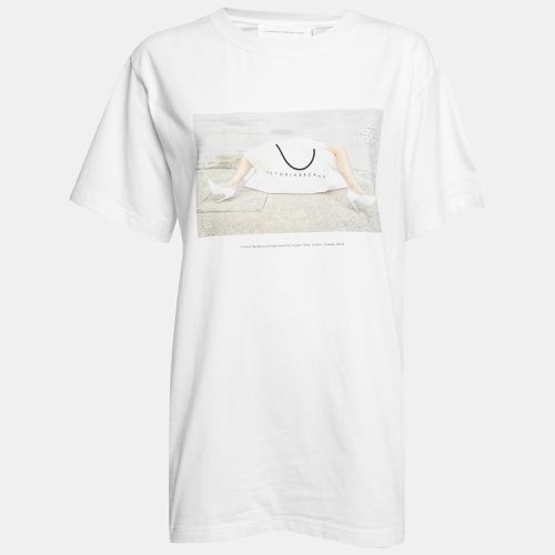 Printed Cotton Short Sleeve T-Shirt S - Victoria Victoria Beckham - Modalova