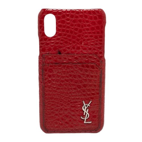 Saint Laurent Paris Croc Embossed Leather iPhone XS Max Case - Yves Saint Laurent - Modalova