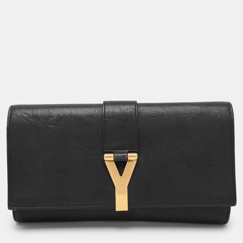 Leather Y Line Clutch - Yves Saint Laurent - Modalova