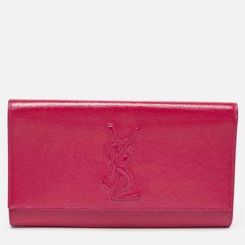 Fuchsia Patent Leather Belle De Jour Flap Clutch - Yves Saint Laurent - Modalova