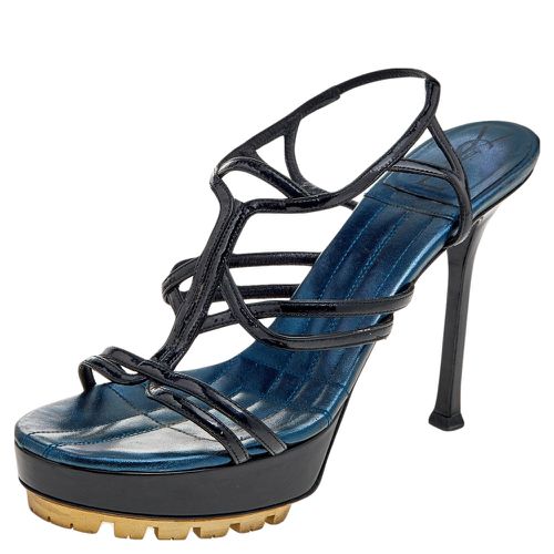 Patent Leather Strappy Platform Sandals Size 36.5 - Yves Saint Laurent - Modalova