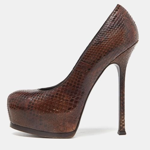 Python Cap Toe Tribtoo Platform Pumps Size 39 - Yves Saint Laurent - Modalova