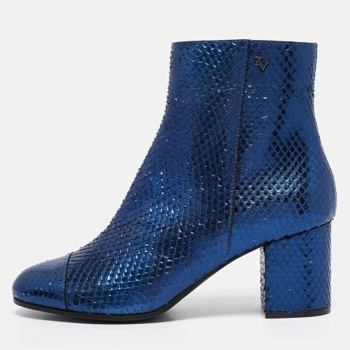 Python Embossed Leather Ankle Length Boots Size 38 - Zadig & Voltaire - Modalova