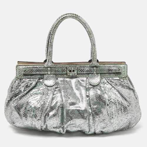 Silver Python Puffy Hobo - Zagliani - Modalova