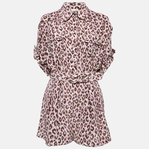 Purple Leopard Print Silk Shirt and Shorts Set M/L - Zimmermann - Modalova