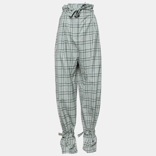 Checkered Wool Paperbag Waist Trousers L - Zimmermann - Modalova