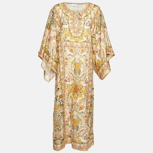 Floral Print Linen Laurel Kaftan Dress L - Zimmermann - Modalova