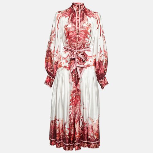 Printed Silk Wavelength Placement Midi Dress L - Zimmermann - Modalova