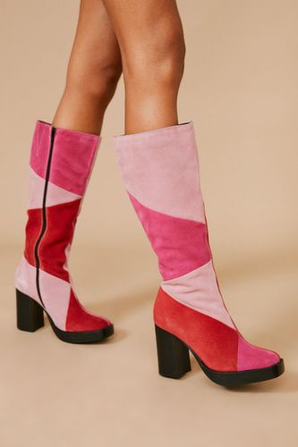 Womens Real Suede Platform Knee High Boots - - 4 - Nasty Gal - Modalova