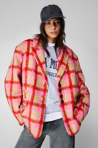 Womens Premium Neon Plaid Tailored Blazer Coat - - 4 - Nasty Gal - Modalova
