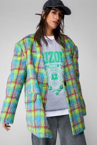 Womens Premium Plaid Tailored Blazer Coat - 4 - Nasty Gal - Modalova