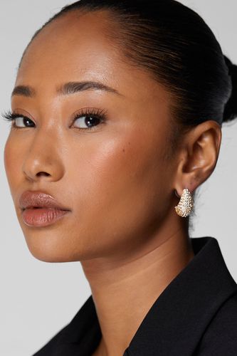 Womens Gold Plated Diamante Embellished Tear Drop Earrings - - ONE SIZE - Nasty Gal - Modalova