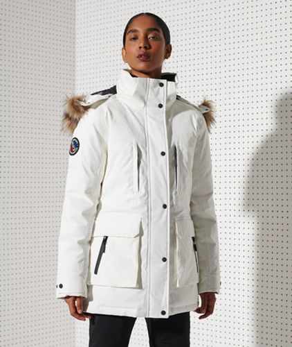 Women's Everest Down Snow Parka Coat / Optic - Size: 14 - Superdry - Modalova