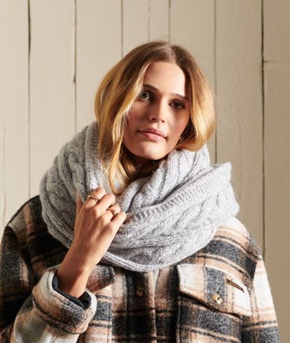 Damen Tweed-schlauchschal mit Zopfmuster - Größe: One Größe - Superdry - Modalova