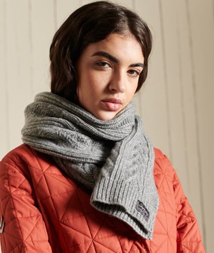Damen Luxuriöser Schal mit Zopfmuster - Größe: One Größe - Superdry - Modalova