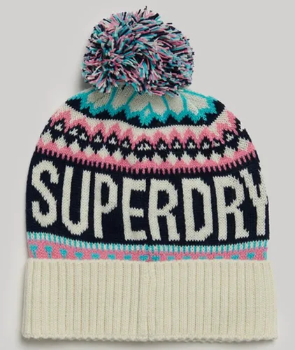 Women's Fairisle Beanie Hat / Ecru - Size: 1SIZE - Superdry - Modalova