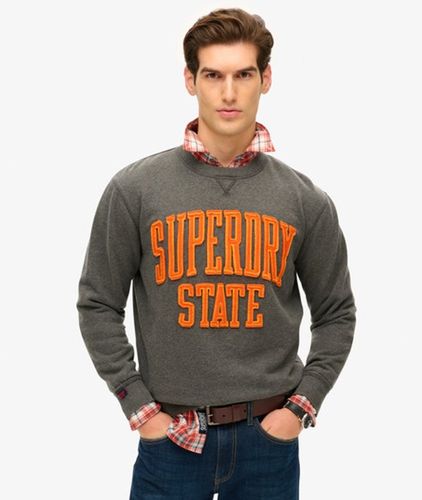 Men's Vintage Athletic Crew Neck Sweatshirt / Charcoal Marl - Size: XL - Superdry - Modalova