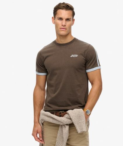 Men's Essential Logo Retro Striped T-shirt Brown / Bracken Brown - Size: M - Superdry - Modalova