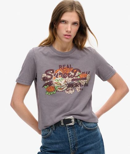 Damen Lockeres T-shirt mit Tokyo Vintage Logo Grafikprint - Größe: 44 - Superdry - Modalova