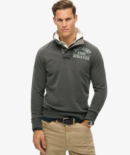 Herren Vintage Athletic Sweatshirt mit Halber Knopfleiste - Größe: M - Superdry - Modalova