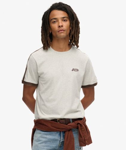Men's Essential Logo Retro Striped T-shirt Light Grey / Lightning Grey Grindle - Size: M - Superdry - Modalova