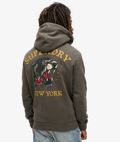 Men's Tattoo Back Graphic Loose Hoodie / Vintage - Size: XL - Superdry - Modalova