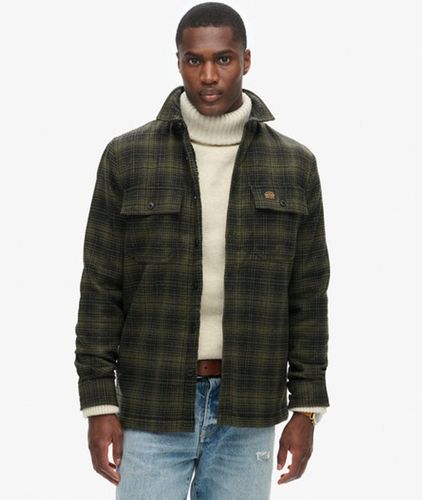 Men's Wool Miller Overshirt / Haze Ombre Olive - Size: Xxxl - Superdry - Modalova