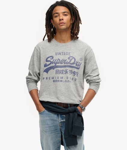 Men's Classic Graphic Long-sleeved Top / Athletic Marl - Size: M - Superdry - Modalova