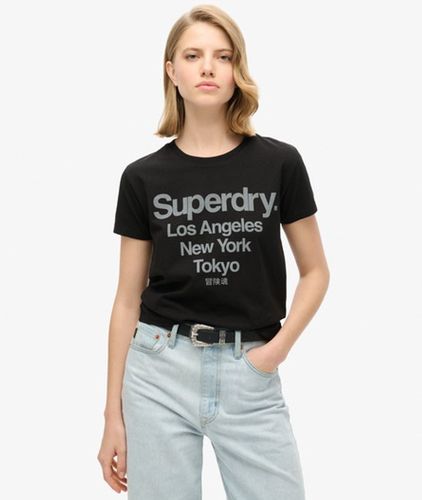 Damen Figurbetontes Core Logo City T-Shirt Bedruckt, Größe: 38 - Superdry - Modalova