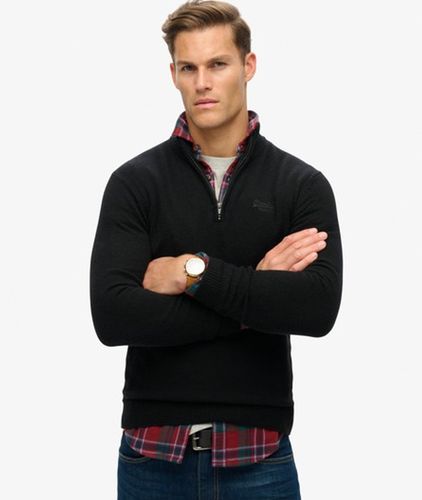Herren Essential Strickpullover mit Halbreißverschluss und Stickerei - Größe: S - Superdry - Modalova