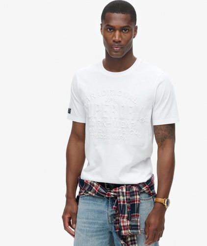 Men's Embossed Logo Graphic T-shirt White / Winter White - Size: Xxl - Superdry - Modalova