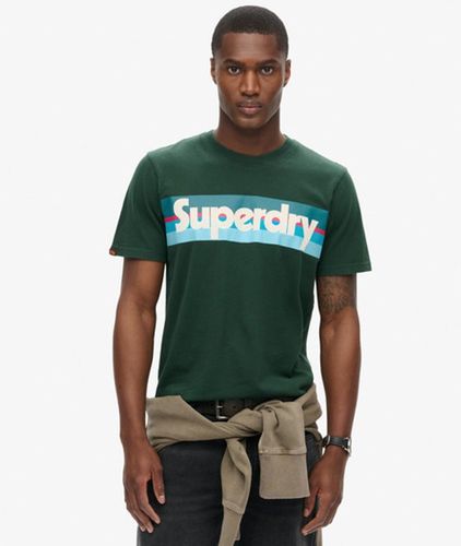 Men's Retro Stripe Logo T-shirt Green / Enamel Green - Size: M - Superdry - Modalova