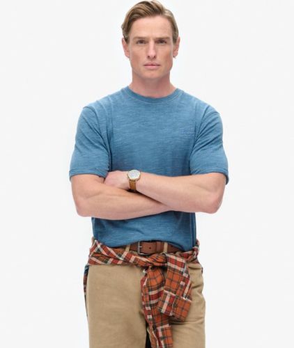 Herren Überfärbtes, Strukturiertes und Meliertes T-shirt - Größe: L - Superdry - Modalova