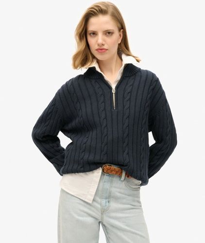 Damen Gestrickter Rugby-Henley-Pullover Gestrickt, Größe: 40 - Superdry - Modalova