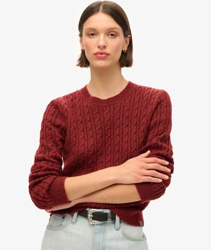 Damen Figurbetonter Rundhalspullover mit Zopfmuster - Größe: 44 - Superdry - Modalova